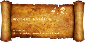 Andresz Rozália névjegykártya